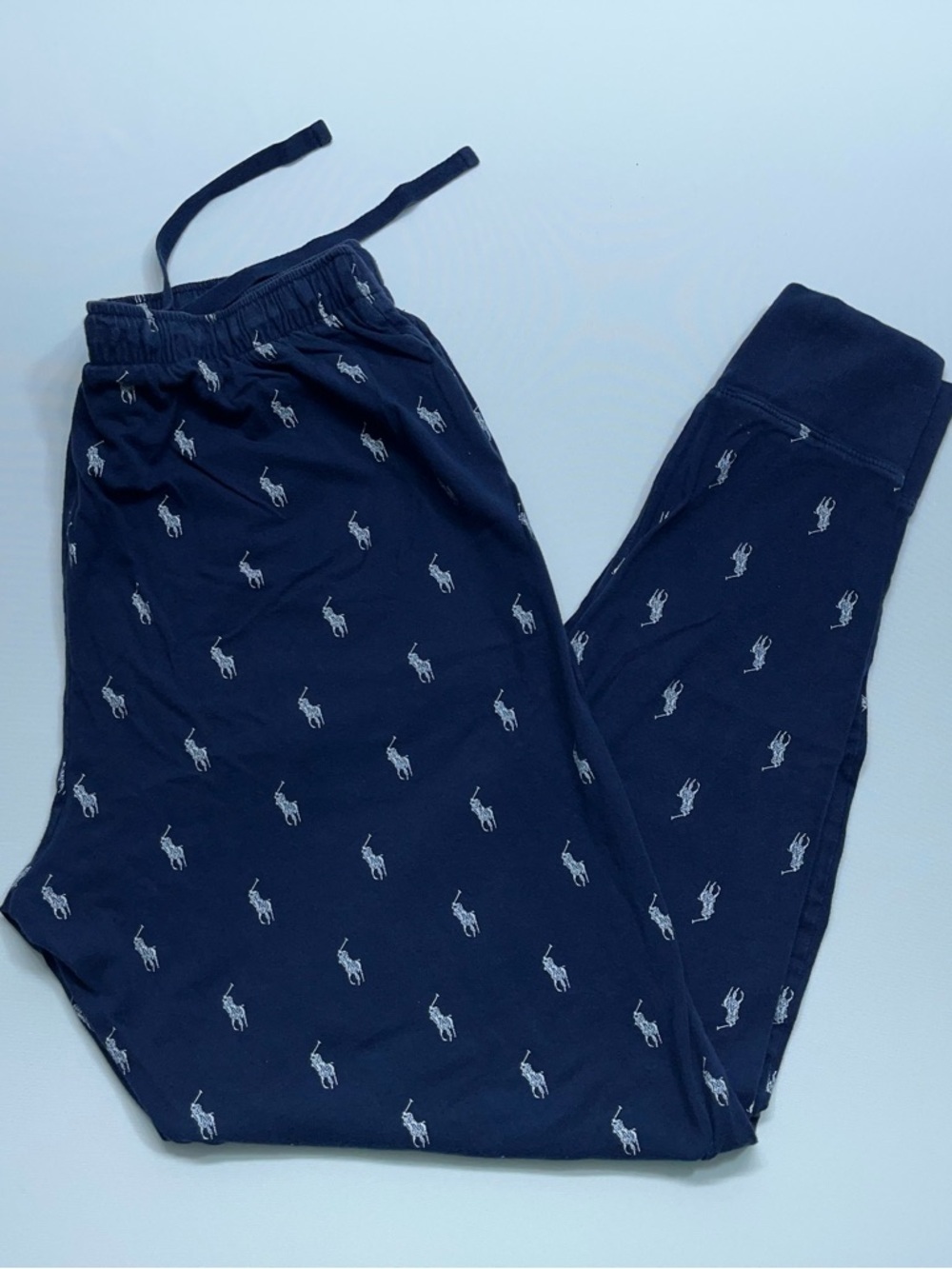 Polo Ralph Lauren Pajama Sleep Pants Mens Size Medium Navy Blue All-over Print